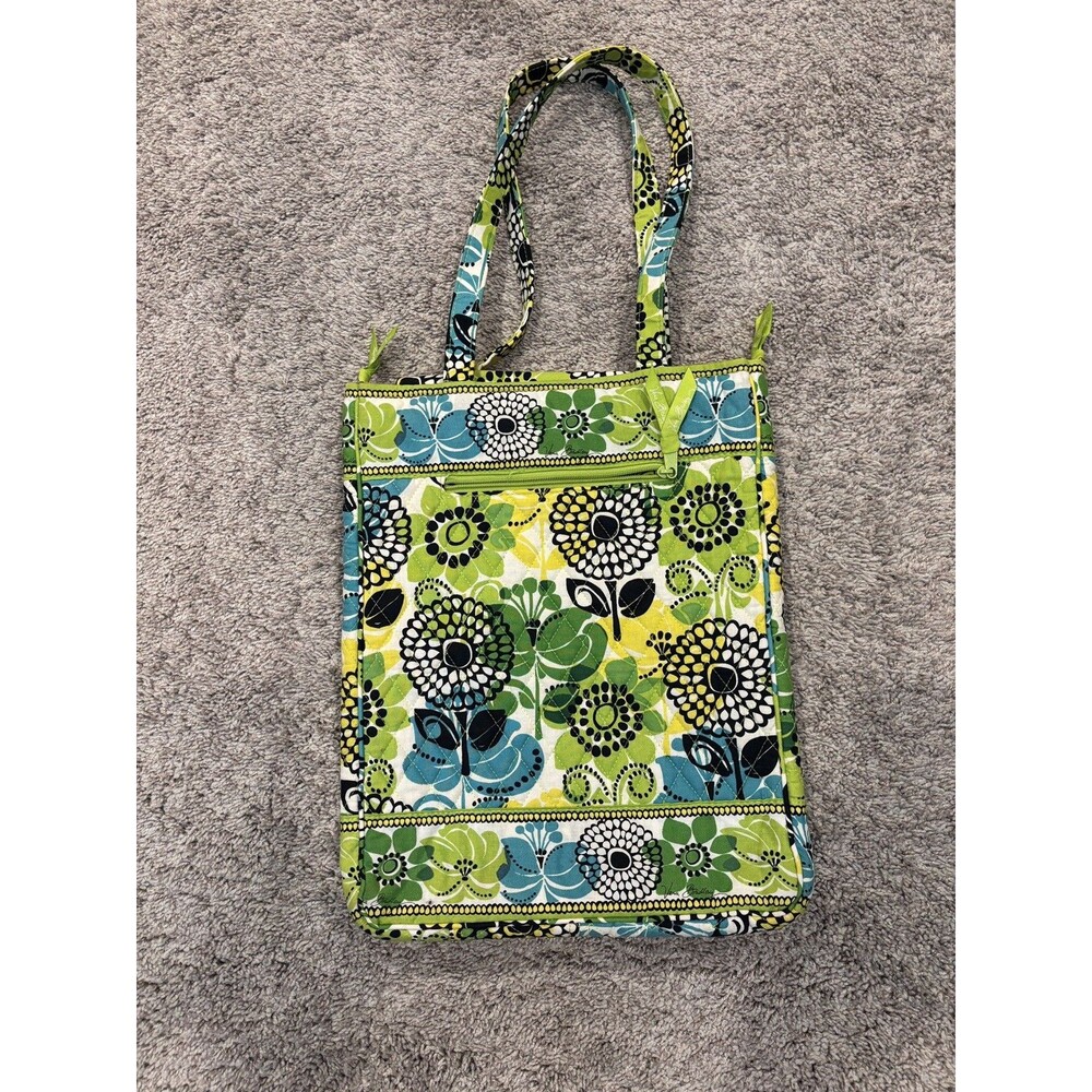 Vera Bradley Lime’s Up Laptop Travel Tote Retired Rare Green Yellow Large Bag